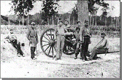 Confederate Cannon Battery like those at Battle of Shiloh